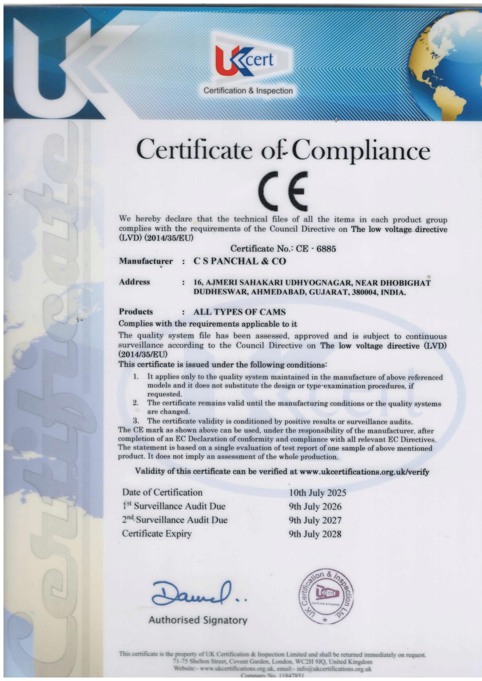 certificate of compliance-1 certificate of compliance-1
